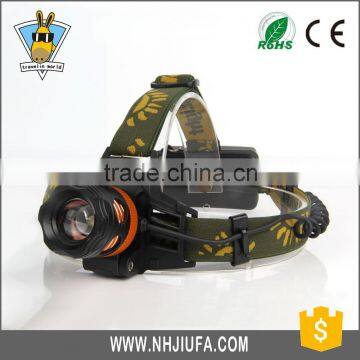 JF ABS Focused light T6 led zoomable head flashlight
