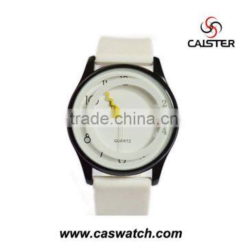 Simple style sport alloy case quartz silicone watch