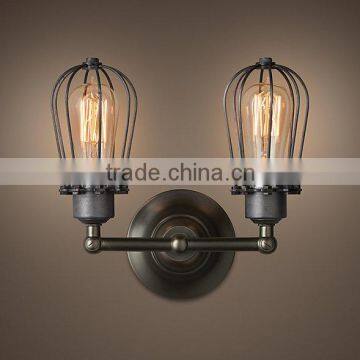 American vintage industrial two light wall lamp factory