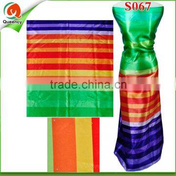 S067 New Arrival Printed Satin Fabric High End Silk Fabric African Satin For Female