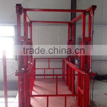 Heavy duty hydraulic warehouse cargo lift/guide rail lift/goods lift for warehouse cargo elevator/goods elevator