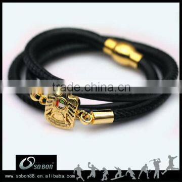 UAE leather bracelets and necklace set (black)