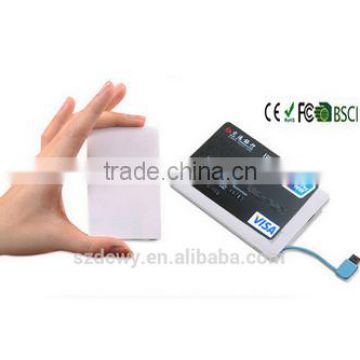 2016 new design 2600mah portable mobile power bank credit card power bank