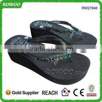 ROWOO Cold eva flip flop lady slipper with shiny stone