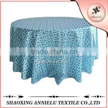 Round satin printed table cloth for wedding