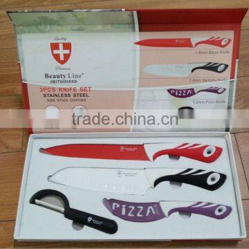 5pcs Color Kitchen Knife set with PP and TPR handle