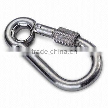 Snap hook with eyelet and screw