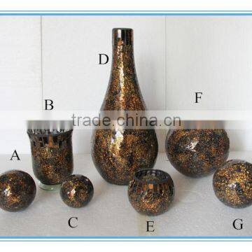 Mosaic square different types flower vase glass