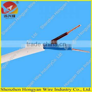 stranded copper conductor pvc insulated pvc jacket 300/500v flat flexible wire 2 core H05VVH2-F