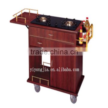 wooden cooking cart dining cart with competetive price