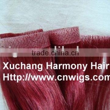 Red top QUALIT remy human hair extension 90cm