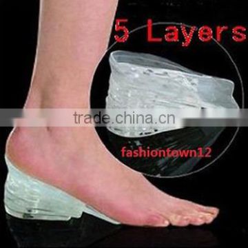 Five Layers Adjustable Silicone Height Increase Taller Shoe Insoles Height Shoe Gel Insoles