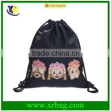 Women Mochila Man Sport Gym Bags Travel Backpack Monkey Print Nylon Polyester Drawstring Bag