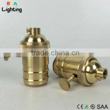CE E27 Brass Metal Pendant Lamp Socket With Switch photo-2