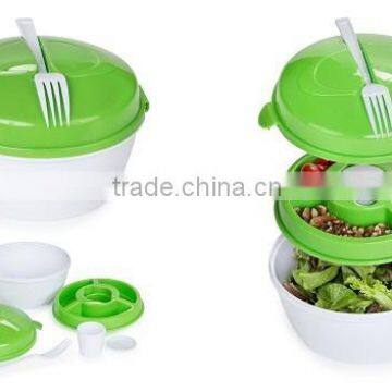 Carry-out Salad Eco-friendly Food Grade BPA Free Plastic Salad Bowl Set