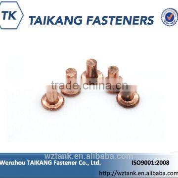 High Quality Made in China Red Copper Flat Head Solid Rivet photo-3