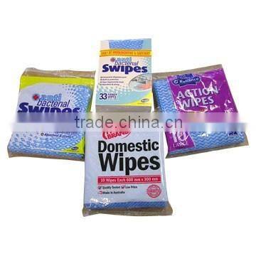 Printed & dyed viscoes cleaning nonwoven wipe