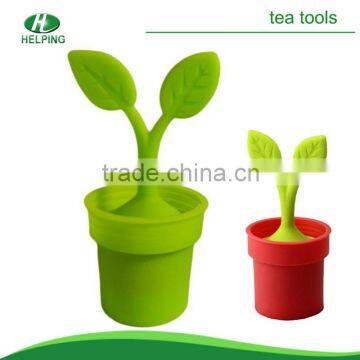 Hot sale leaf shape silicone tea bag infuser wholesale.