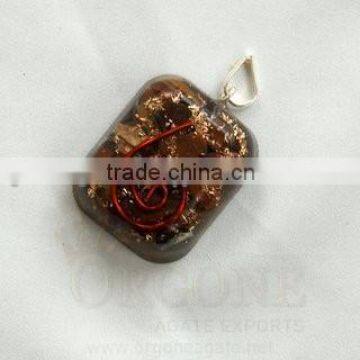 Tiger Eye Orgone Rounded Square Pendant