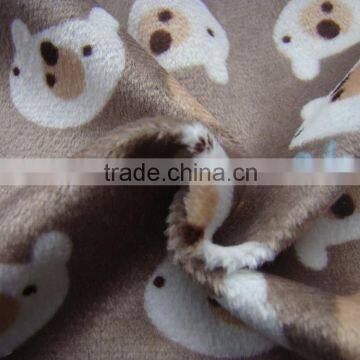 tricot knitting soft velvet print bedding sheet fabric short plush brush velvet cartoon printing pattern children's home textile
