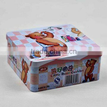 cute bear printing cookie set square tin box for packing                        
                                                Quality Choice