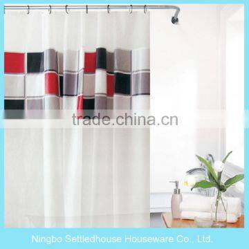 Light Design Plastic Bath Curtain, America Style PEVA Shower Curtain Of Size