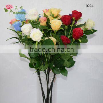 whosale 4 heads artificial rose flower for flower arrangment