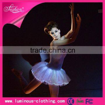 fiber optic clothing led lighting luminous classical ballet stage flower costume