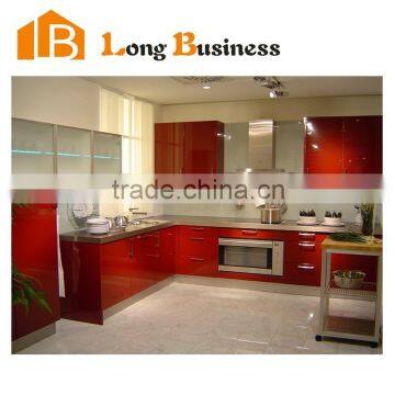 LB-JL1141 New design European Modern Baked Lacuqer Red Kitchen Cabinet