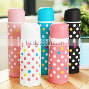 2012 Korea popular stainless steel colorful vacuum flask with beautiful printing