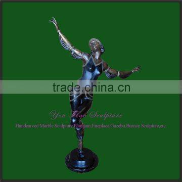 Dancing Lady Garden BronzeSculpture For Sale