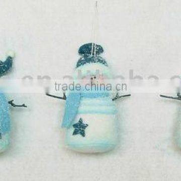 navy & light blue snowman orna.