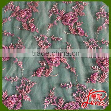 TOP QUALITY SEQUINED DECORATION MESH EMBROIDERY FABRIC