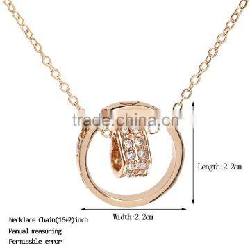 Fashion Jewelry 2015 18k Gold Plated Made With Austrian Crystal Alloy Rhinestone Heart Pendent Chain Necklace photo-2