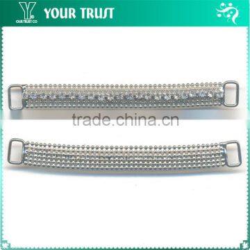 25MM Clear Cystal Rhinestone Chain Connector Rhodium Metal Belt Buckle