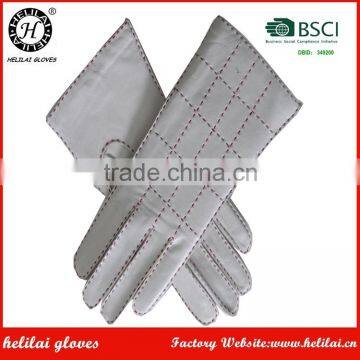 Helilai Gloves Supplier In China White Sheepskin Woman Gloves With Wool Lining