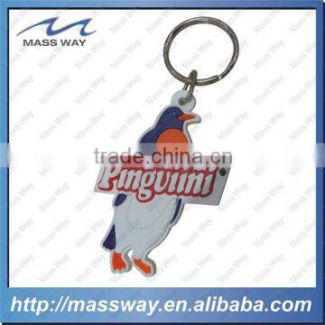 custom penguin shape fancy 3D Soft PVC rubber keychain