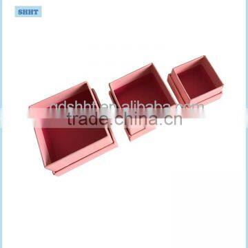 Unique Matte Pink Lamination Paper Jewelry Gift Boxes With Lid photo-2
