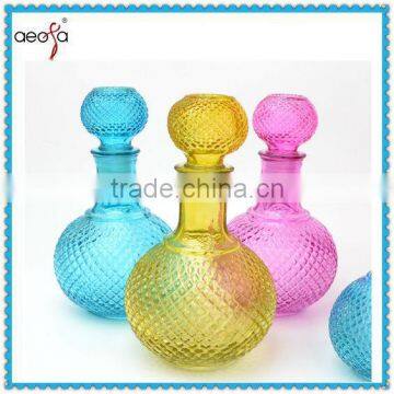 big cheap spray color patterned mouth blown glass decanters for red wine