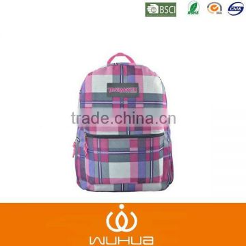 16.5 Inch Plaid Multi Compartment Backpack Student School Book Bag + Pencil Case