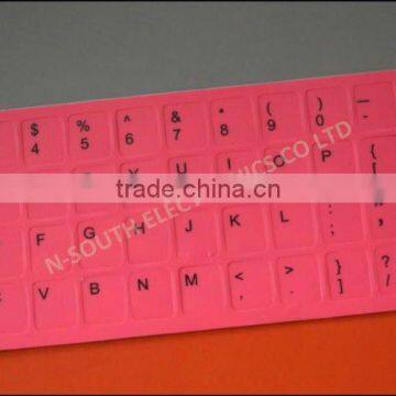 Uppercase English letters on pink background laptop keyboard stickers