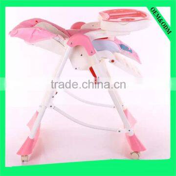 Multi-function baby dining high chair/ baby sitting chair /baby feeding chair with wheels