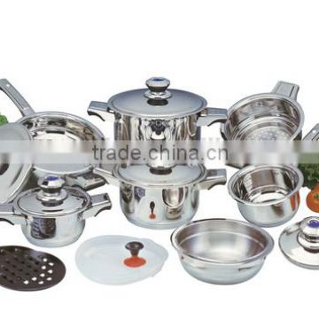 16pcs thermometer stainless steel casserole cookware sets