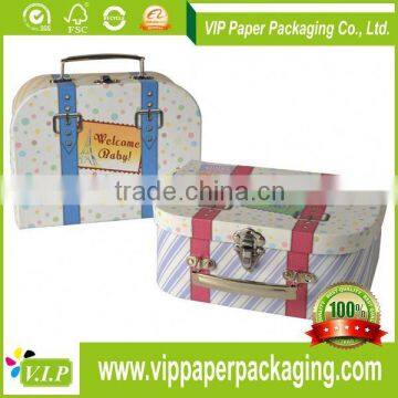 2015 NEW PRODUCT PACKAGING PAPER BOX PAPER CARDBOARD SUITCASE BOX WITH HANDLE