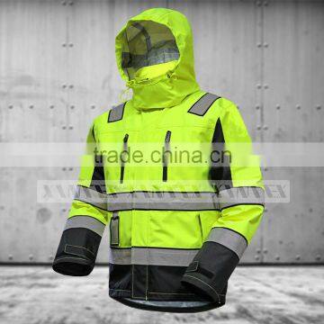 EN20471 high visibility waterproof breathable shell jacket