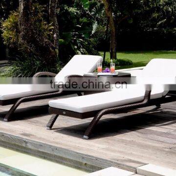 Synthetic Rattan Outdoor Sunbed Furniture- Wicker Rattan Sunbed Furniture - Poly rattan sun lounger furniture