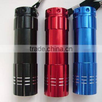 9 led metal aluminum led torch