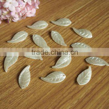 star light new arrival big size leaf shaped loose Pearls For DIY use Plastic pearl sew on beads accessory factory