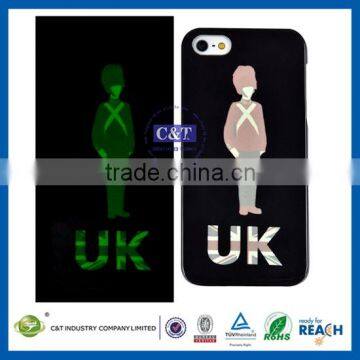 C&T British style Plastic noctilucent fluorescent case for iphone 5s