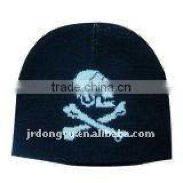 men knitted skull hat pattern